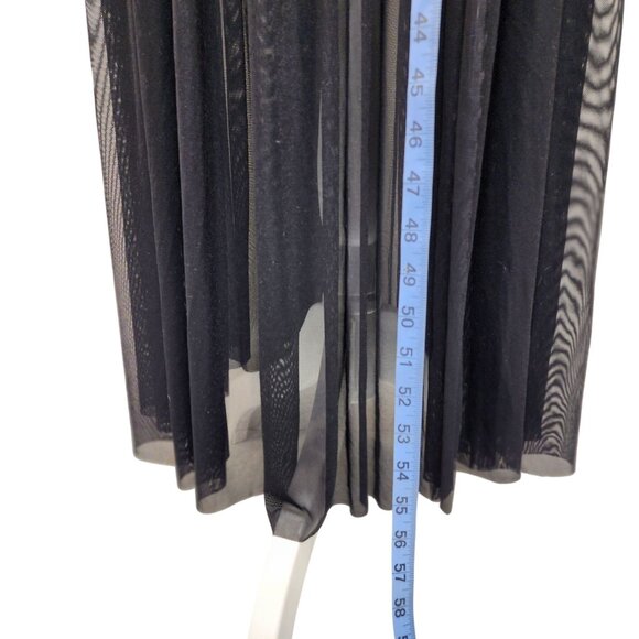 One-Shoulder Black Ruched Evening Gown With Sheer Skirt Size S - Picture 8 of 9